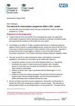 National flu immunisation programme 2020 to 2021 letter: update